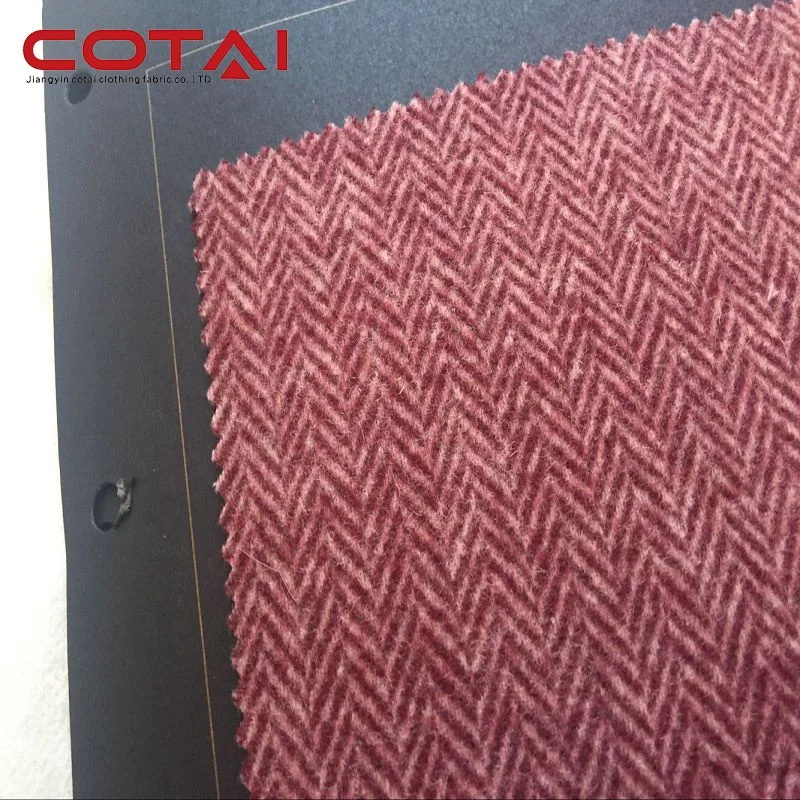 
1.5cm little herringbone double sided velour style in stock supply 80% wool 20% Nylon Factory Supplier on sale 