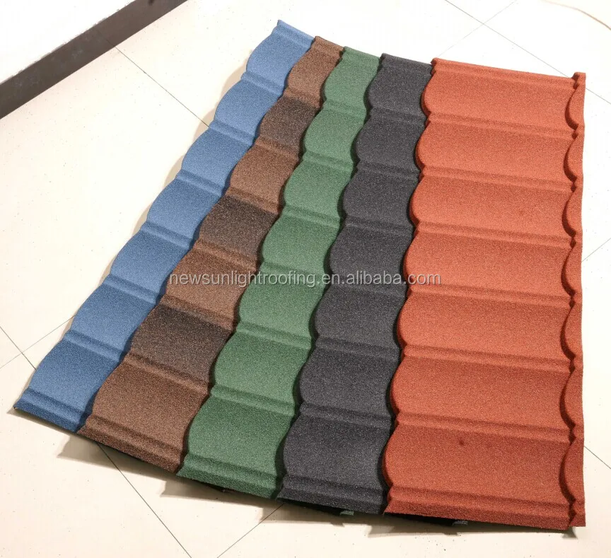 Bangladesh Japan Philippines  Water-proof and fire-proof metal shingles color stone coated metal roof tiles prices