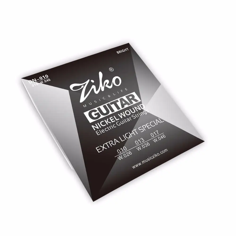 Nickel electric guitar strings for left hand electric guitar