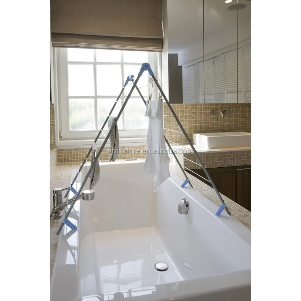 Laundry dryer drying rack clothes towel foldable bar holder airer rail stand