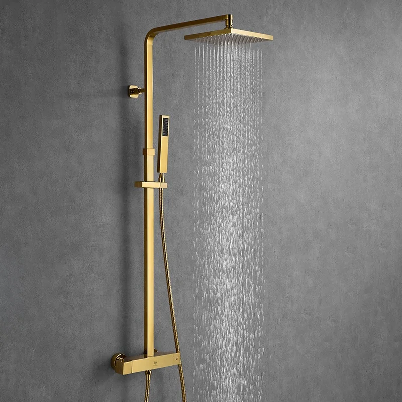 HIMARK modern bathroom wall mounted robinetterie salle de bain golden shower sets and faucets bath shower mixer