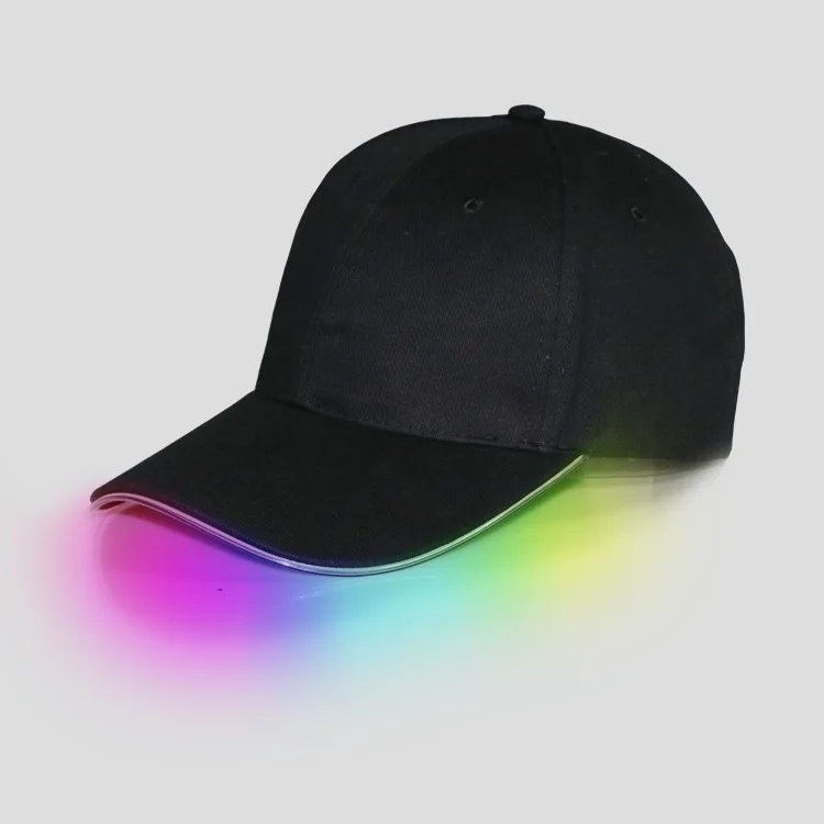 6 Colors LED Light Flash Baseball Cap Fashion LED Lighted Glow Club Party Sports Athletic Black Fabric Travel Hat Baseball Cap