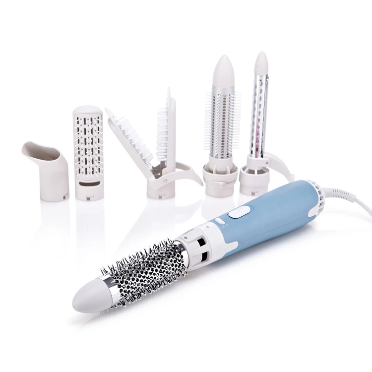 PRITECH 6 in 1 Hair Dryer Comb Volumizer Hot Air Styler Brush Hair Straightener Comb Curler Hair Styling Tools