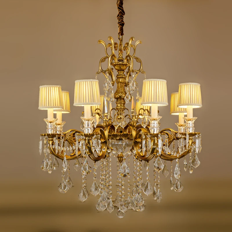 Luxury led lights hot sale lighting fixtures noble crystal chandelier from China supplier for home room art deco pendant lamps