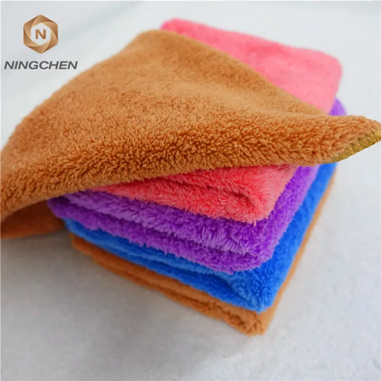 Coral fleece fabric, wholesale fleece fabric 80% cotton 20% polyester Wholesale Coral Velvet Face Microfiber towel with gift box