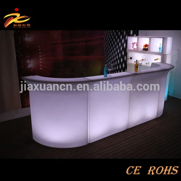 
Corner plastic color changing portable led reception table/corner led counter table from China 