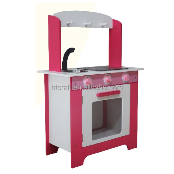 60x29.5x(H)88cm Pink Screen Print MDF Kids Kitchen Set Toy With ABS Plastic Sink And Faucet Accessories, On Discount