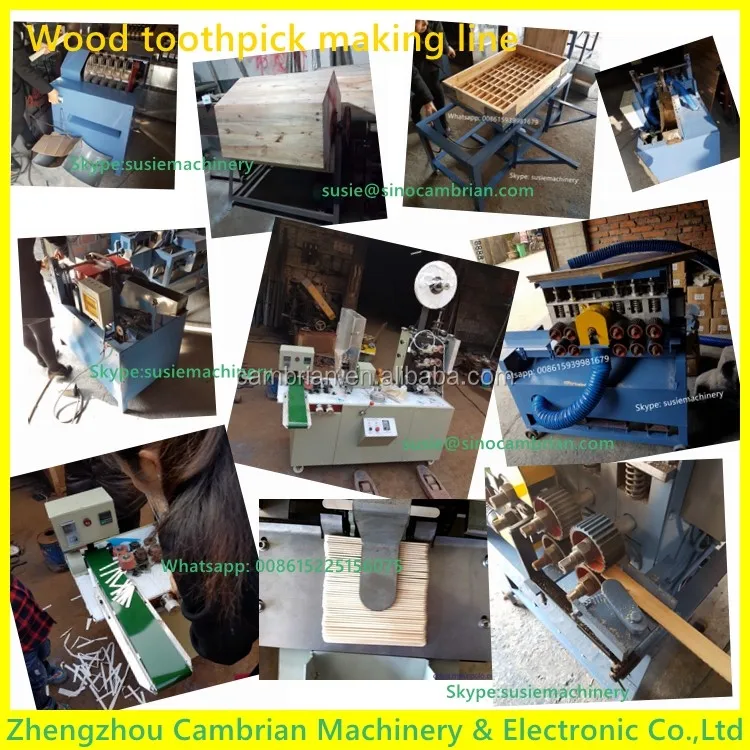 High quality willow birch poplar wood bamboo toothpick making machine production line with large capacity
