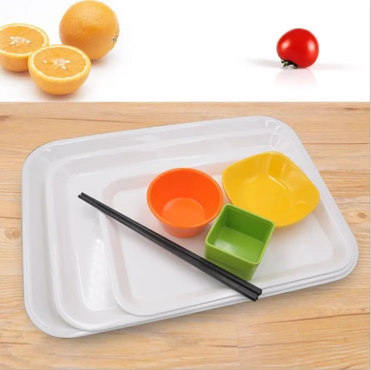 China Wholesale BPA Free Food Serving Plastic Melamine Tray Eco-friendly 100% Melamine Party Hotel Use Rectangle Tray