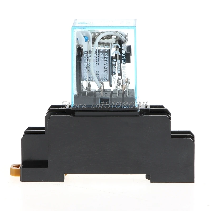 8 Pin MY2NJ Relay 24 V DC Small Relay 5A DPDT Coil With Base Socket