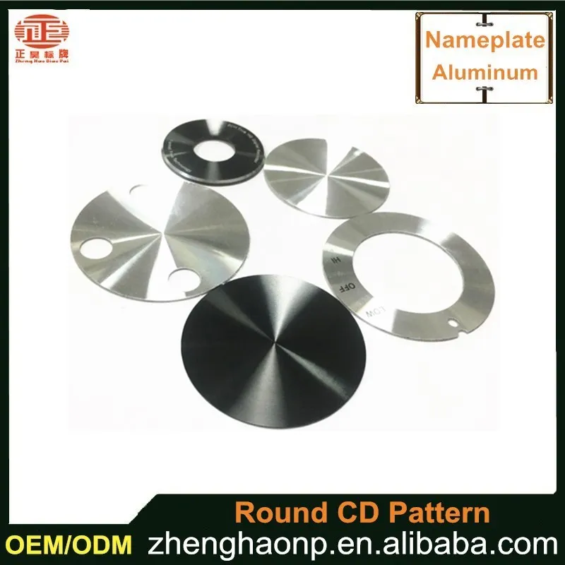 
High-grade cd anodized aluminum rounded nameplate cd logo 