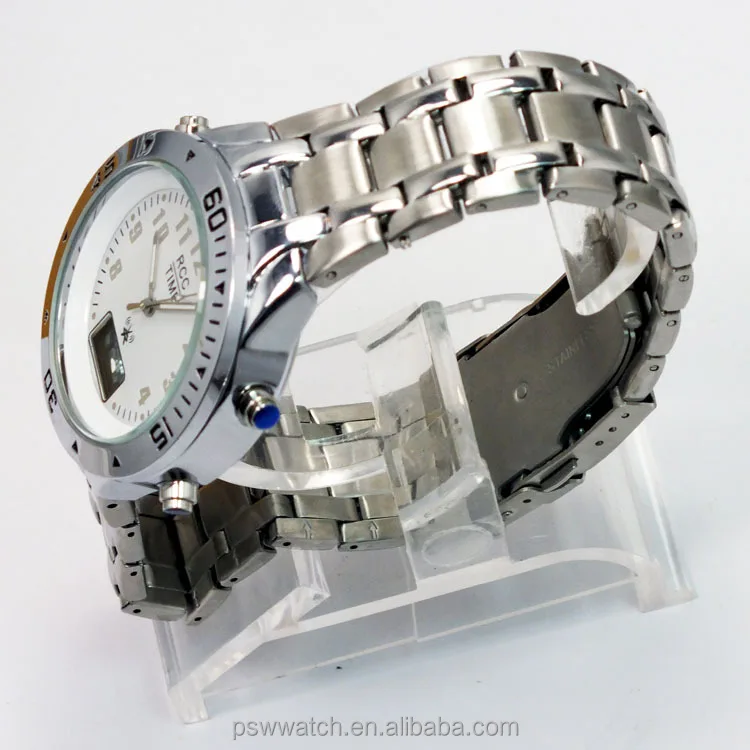 Solar power alloy bracelet digital watch with date men radio watches China supplier