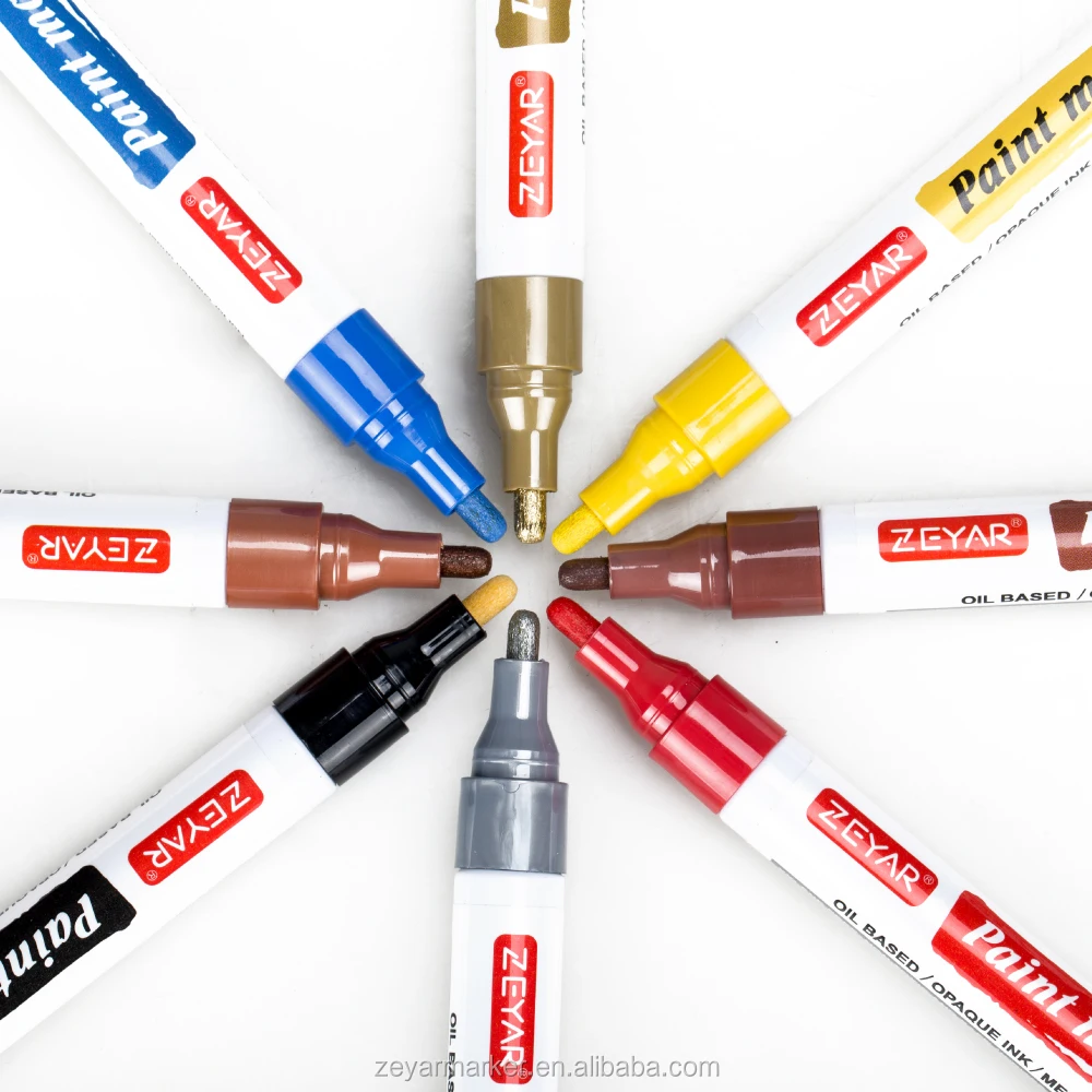 ZEYAR 21 color Set of medium point Tip oil based paint marker pen valve-action multichem ink teibow tip