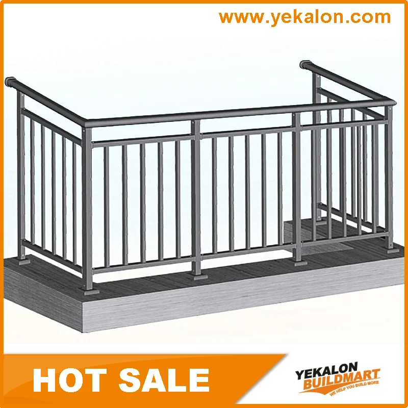 Yekalon Free Sample Modern Tubular Steel Railing Outdoor Indoor Metal Railing From China Manufacturer