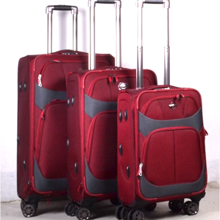 
New stock luggages 3 pcs soft material 8 wheels set luggage 