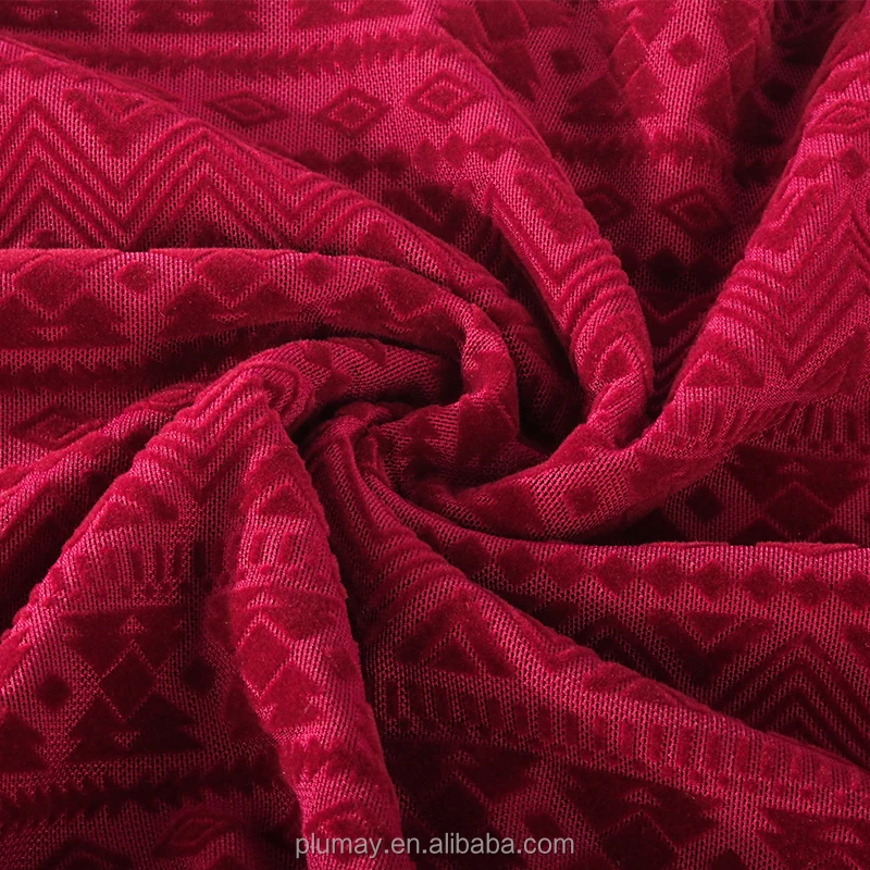 Polyester and spandex mesh  flocking fabric for clothing textile custom elastic fashion  stretch underwear