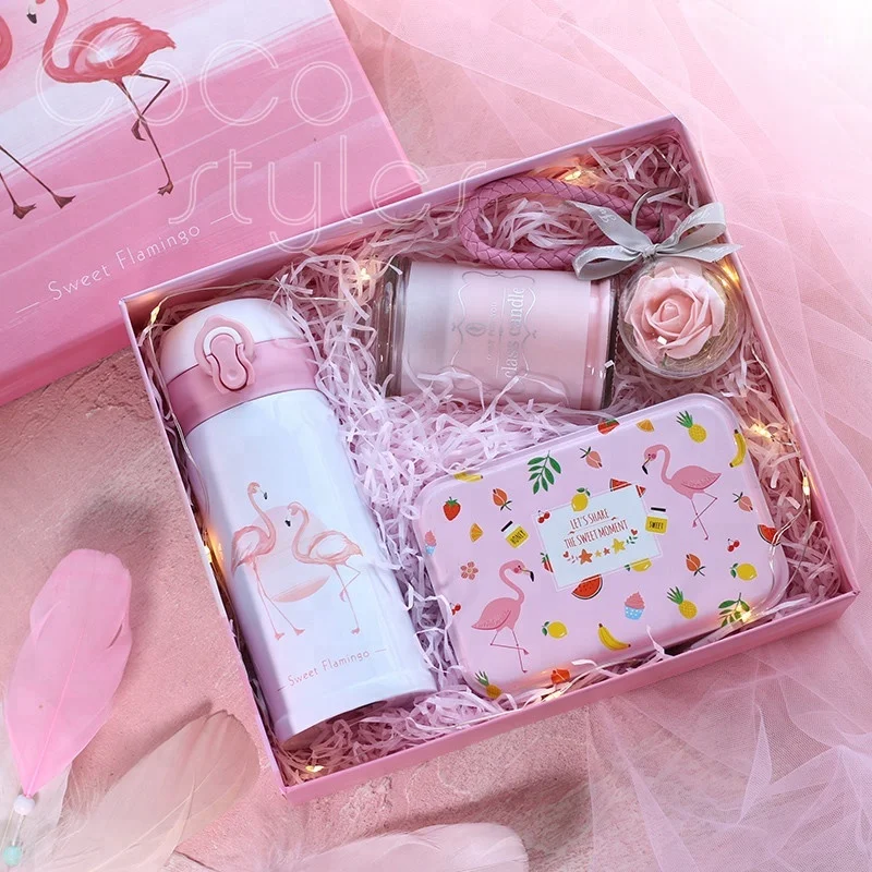 Cocostyles bespoke romantic lovely pink gift box with thermos gift sets for charm women unique gift ideas birthday present