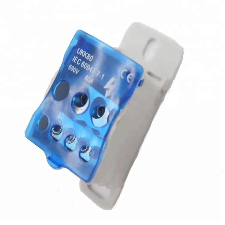 UKK Series Din Rail Unipolar Junction Box Power  Distribution Block LW UKK-80