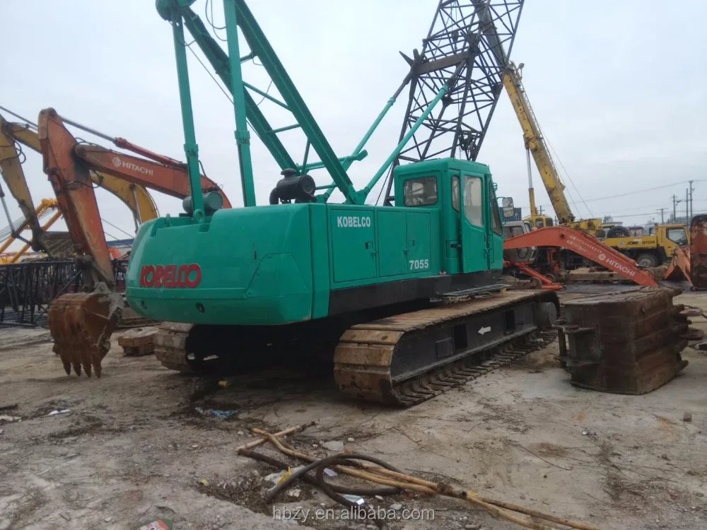 50 ton used kobeco crawler crane/JAPAN ORIGINAL 50 TON USED KOBECO CRAWLER CRANE 7055/150 ton crawler crane