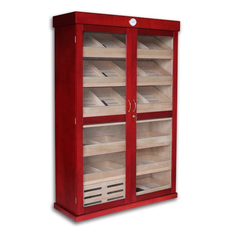 4000-5000ct cigars Custom large wooden cigar cabinet  humidor for cigar display with tray LED