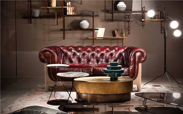 Home Relaxing French Provincial Leather Sofa Furniture For Sale