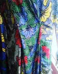 Queency Hot Selling Silk Stones Ankara Fabrics Guipure Ankara Embroidery Vintage African Print Fabric
