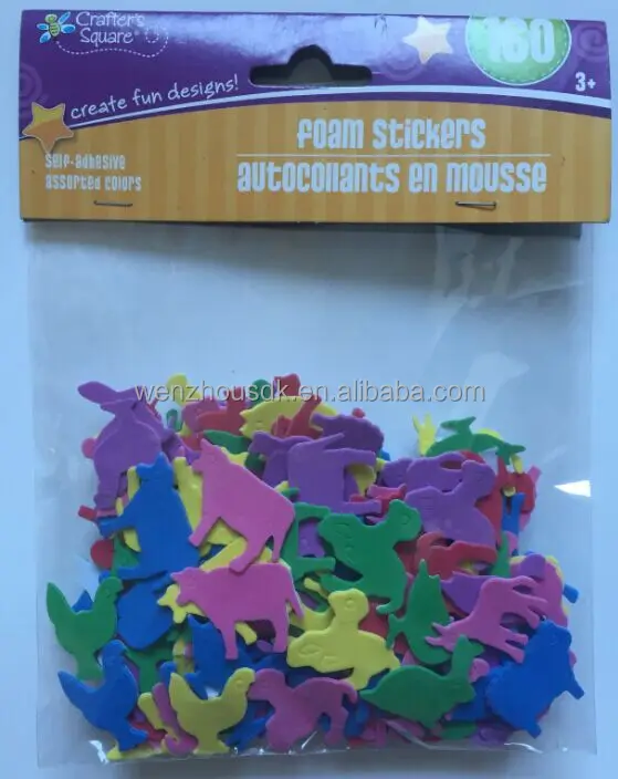 
Dollar Store Die cut animal craft foam shapes/autocouants en mousse foam stickers 
