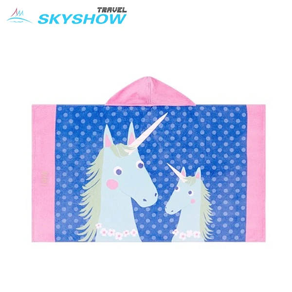 Quick Dry Suede Swimming Beach Bath Towels Kids Shark Towel Poncho Children Kid  Character Beach Towel With Hood Hooded
