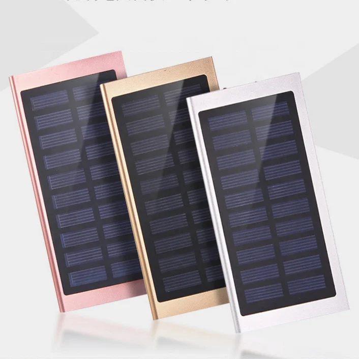 
Cheap logo custom price portable Solar cell phone 8000mah external battery charger power bank with light 