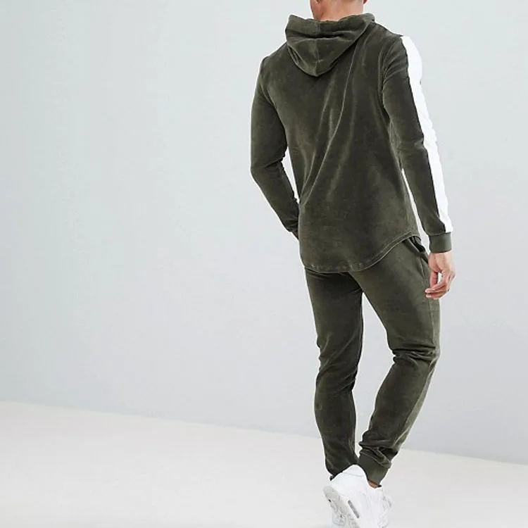 
Custom Fashion Hot Sale Men Suede Tracksuit 
