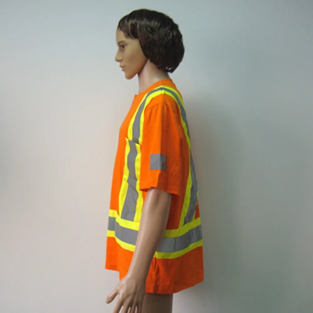 security T-shirts OEM service high quality short sleeve high Viz mens workwear moisture wicking safety shirt