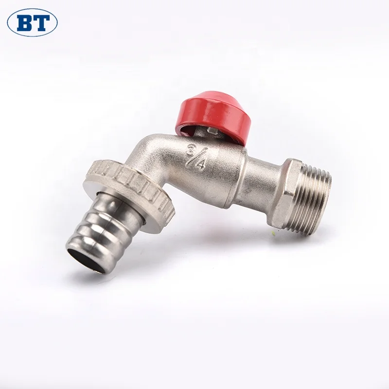 BOTE BT2028 manufacturer cheap price 1/2 nickel plated garden brass ball hose bibcock brass water tap faucet stopcock