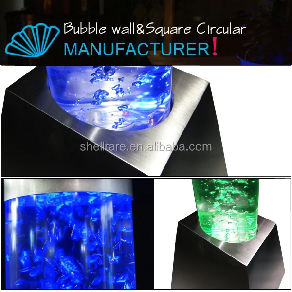 Floor standing acrylic water bubble column lamp with multi colors led light for wedding column