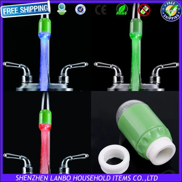 5 шт. за лот кухонный 3-цветной романтический из светодиодов свечение воды с датчиком температуры функция