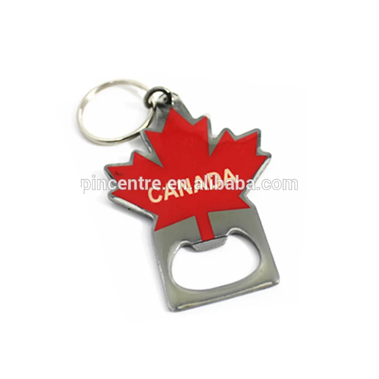 Custom Metal Canada Maple leaf Keychain,  Canada flag  keychain