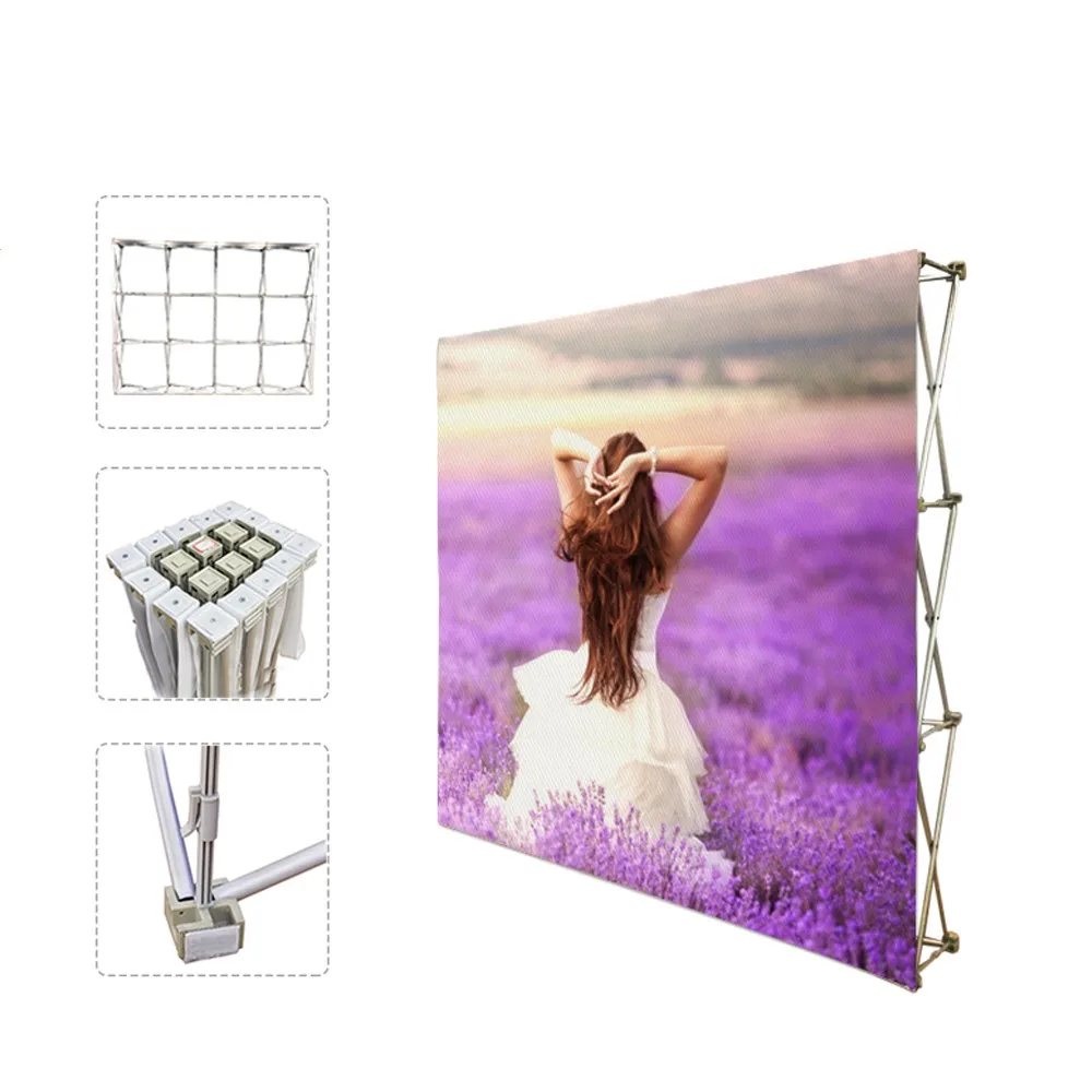 Exhibition Equipment Pop Up Wall Tension Fabric Popup Display Aluminum Advertising Banner