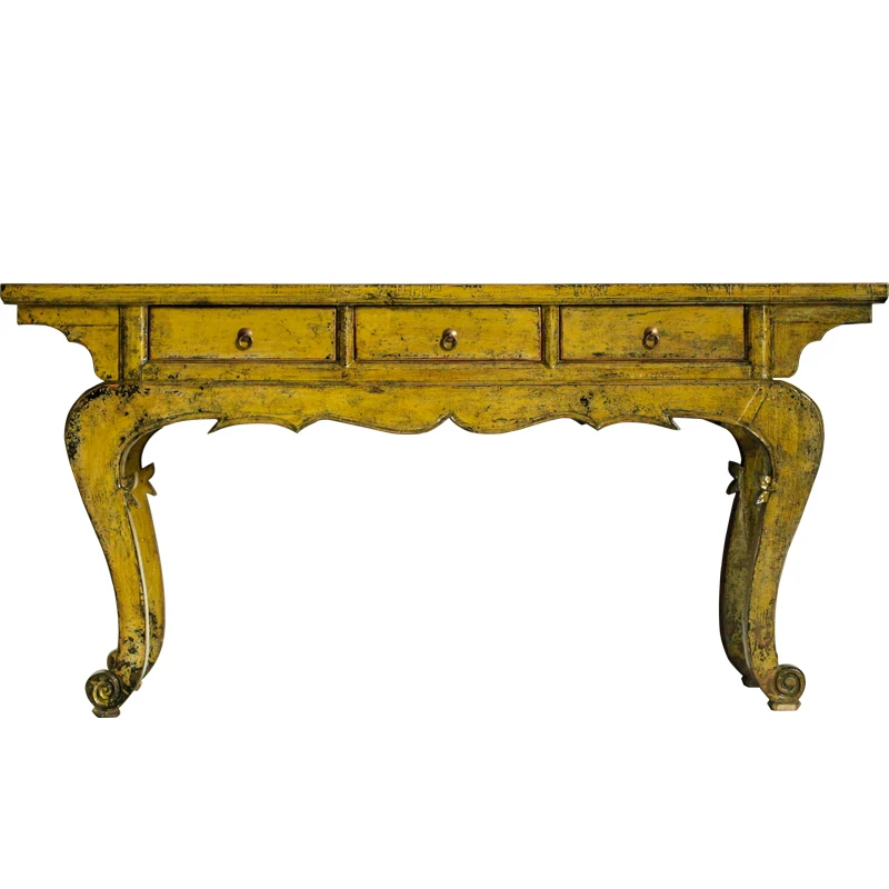 Chinese traditional vintage antique console table with drawers original wood furniture manufacturer console