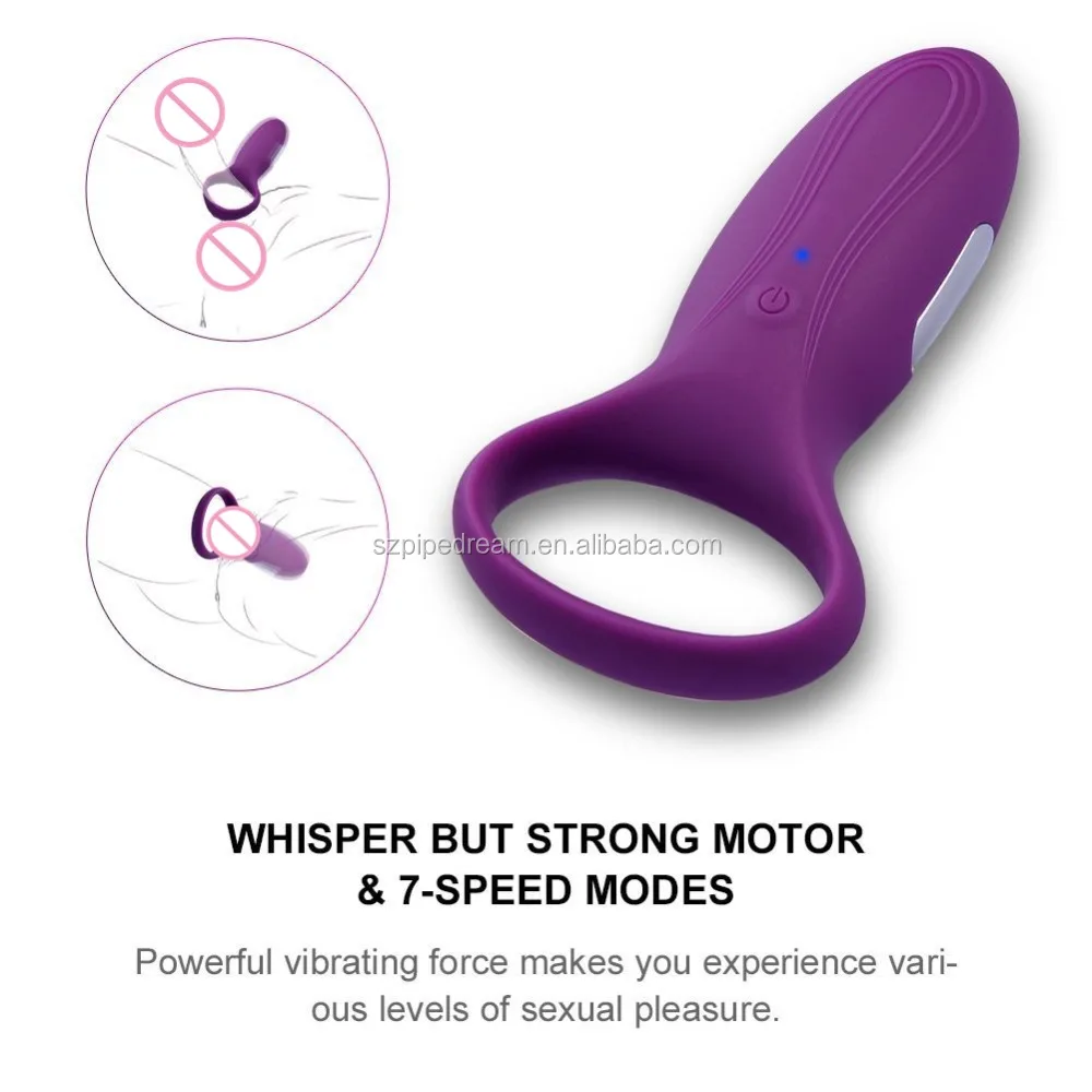 Silicone USB Charging 7-speed Vibrating Cock Ring  Vibrator Penis Ring for Men and Women