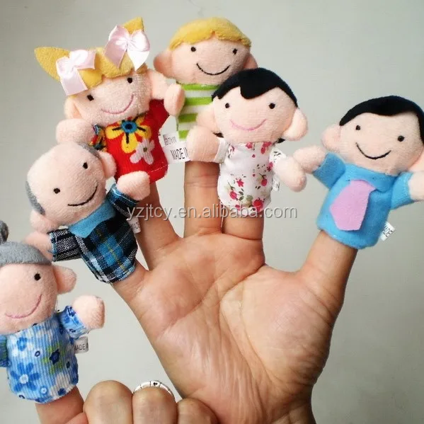 plush cute animal finger puppets toy/Wholesell story helper finger puppet Sweet family Plush finger puppets