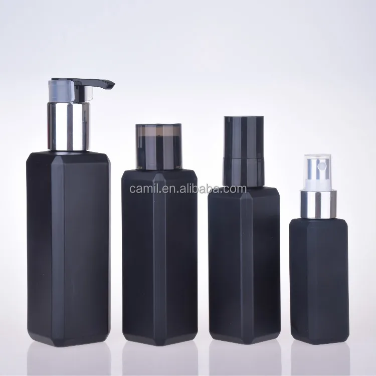 plastic pet square cosmetic bottle 100 ml 200ml