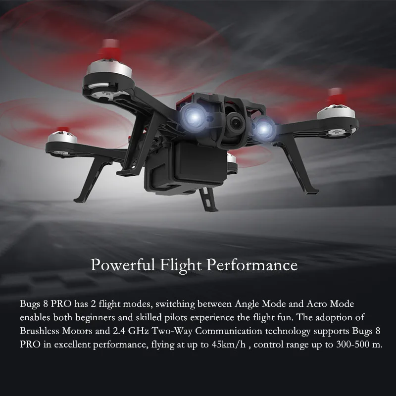 MJX Bugs 8 Pro B8 B8PRO Радиоуправляемый Дрон 5,8G 720P HD угол камеры/переключатель режима Acro высокоскоростная вертолетная Светодиодная лампа