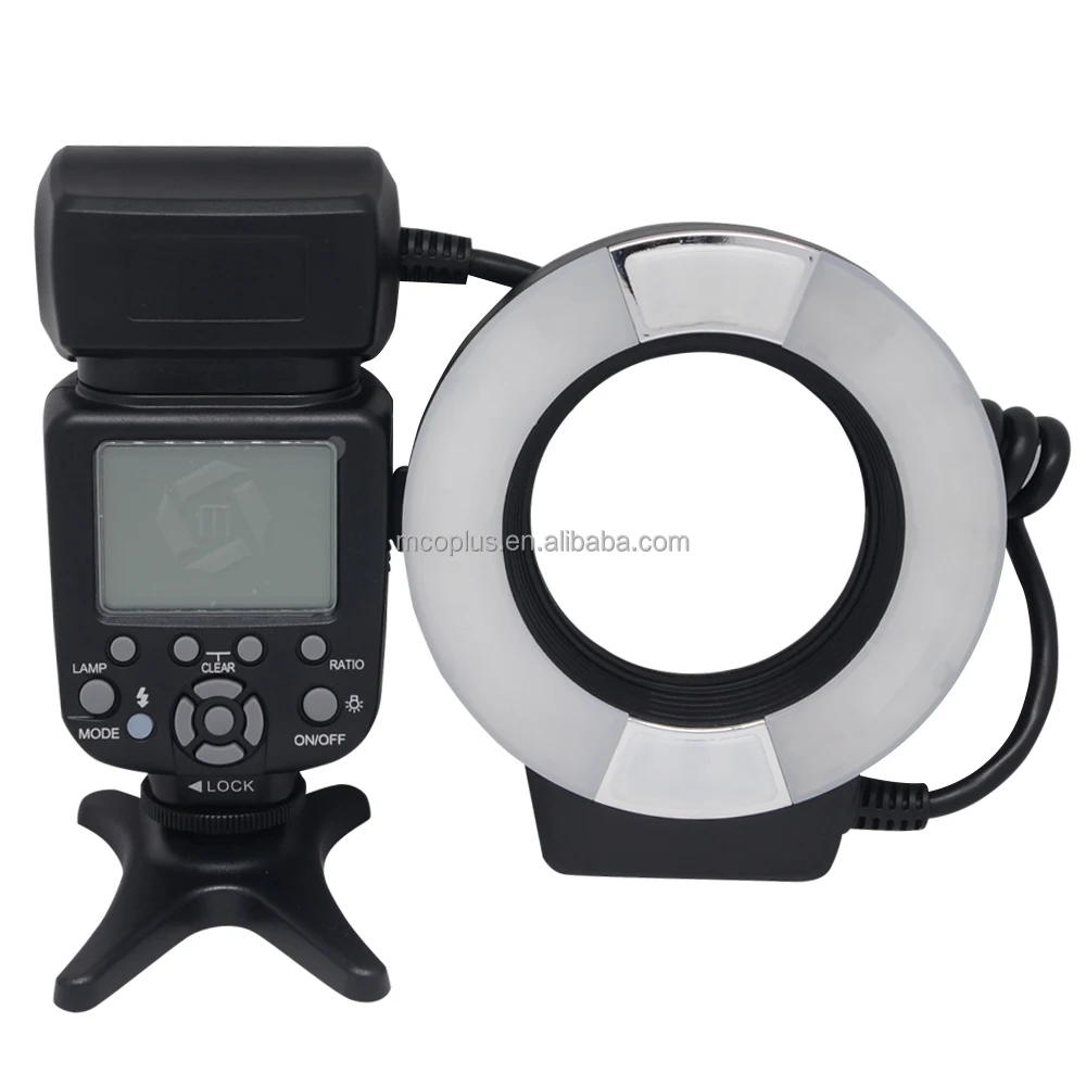 Mcoplus 14EXT-N LED AF Assist Lamp 5500K for Nikon i-TTL with 8 Metal Adapter Rings Macro TTL Ring Flash