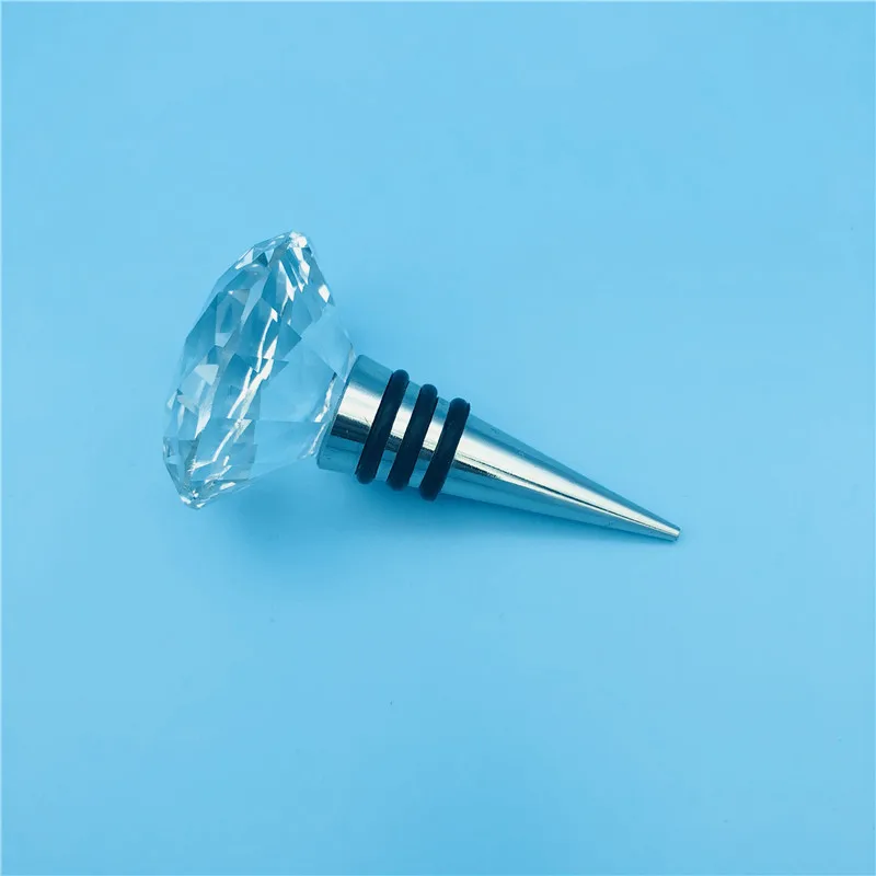 Wholesale new design crystal glass diamond wine bottle stopper