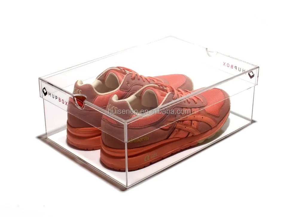 Clear sports shoes case transparent acrylic shoe display sneaker storage box