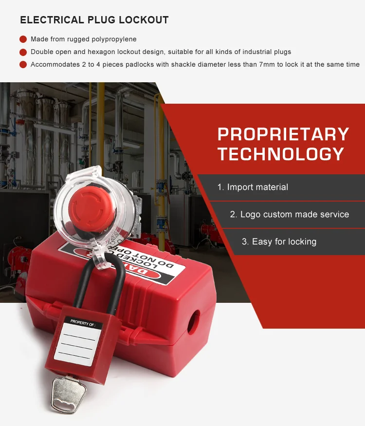 Industrial OEM Cheap Price Polypropylene Material Red Electrical Plug Lockout