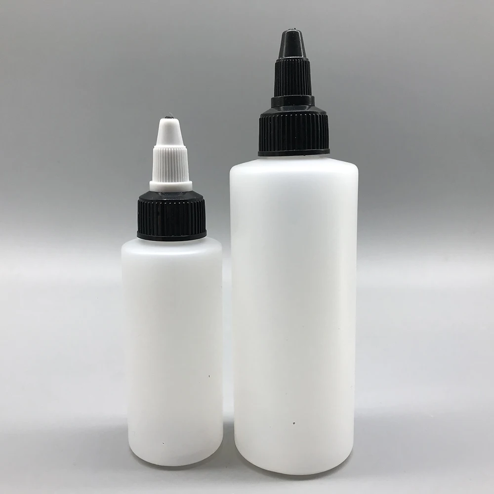 Empty PE Plastic 30ml 60ml 120ml squeeze pigment ink bottle with twist cap