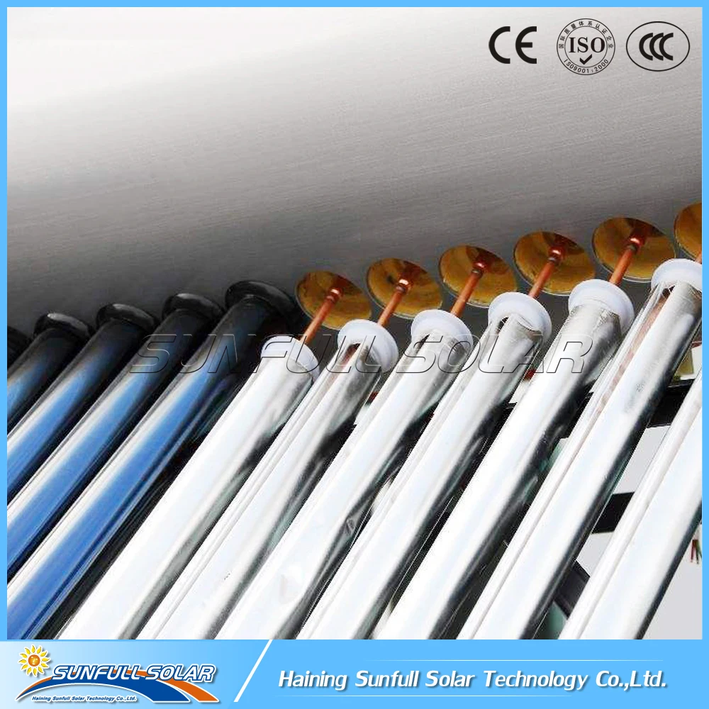 Pressurized heat pipe vacuum tube stainless steel solar water heater by manufacturer SUNFULL
