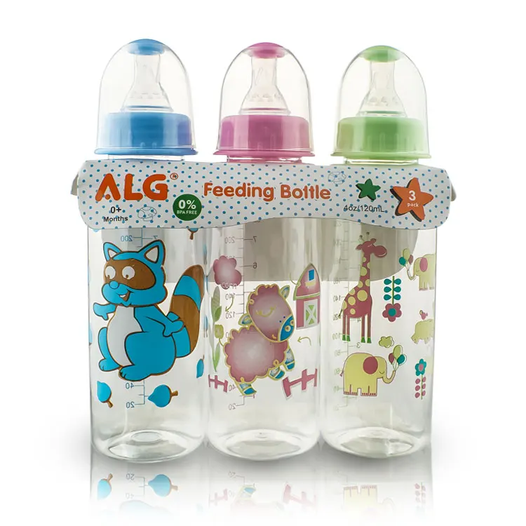ALG bpa free PP/PC baby bottle feeder set 3pcs 240ml anti colic baby feeding bottle