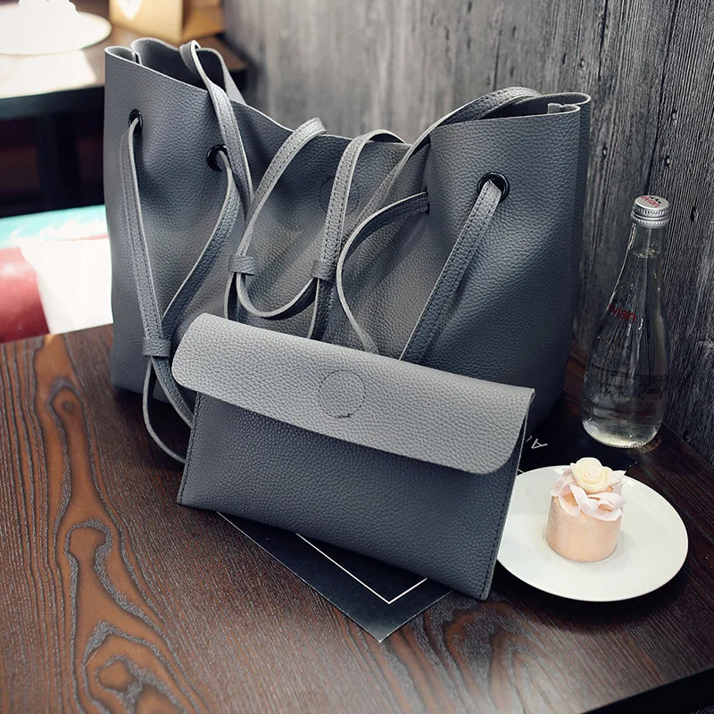 
2017 Wholesale lady bags women handbag 2 pcs sets bag wholesale women tote bag 