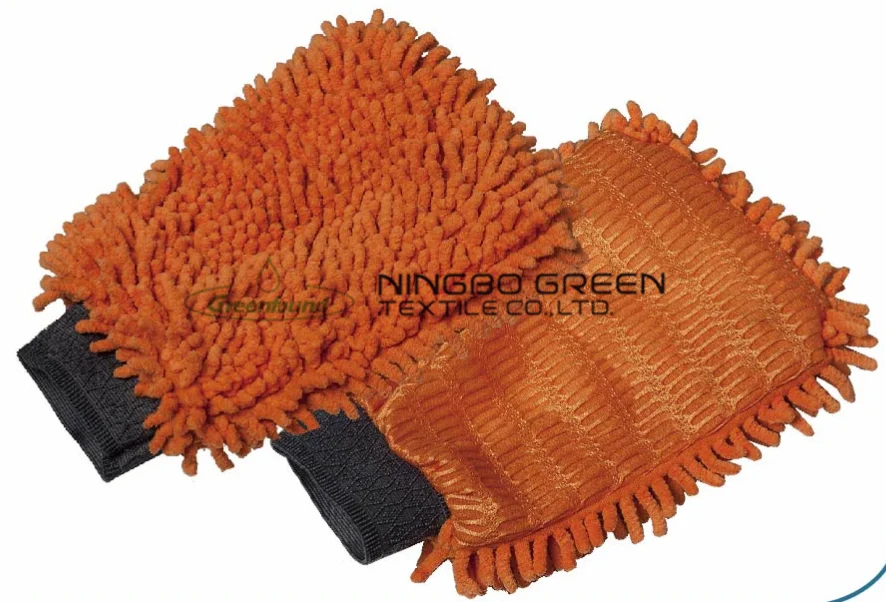 Высококачественная Двусторонняя митенка из микрофибры без царапин для мытья автомобиля